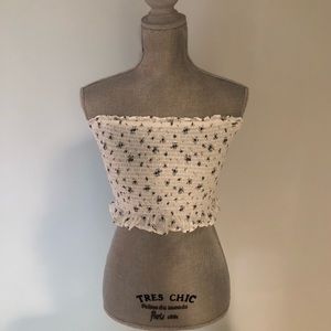 Ivy & Main White Floral Print Tube Top